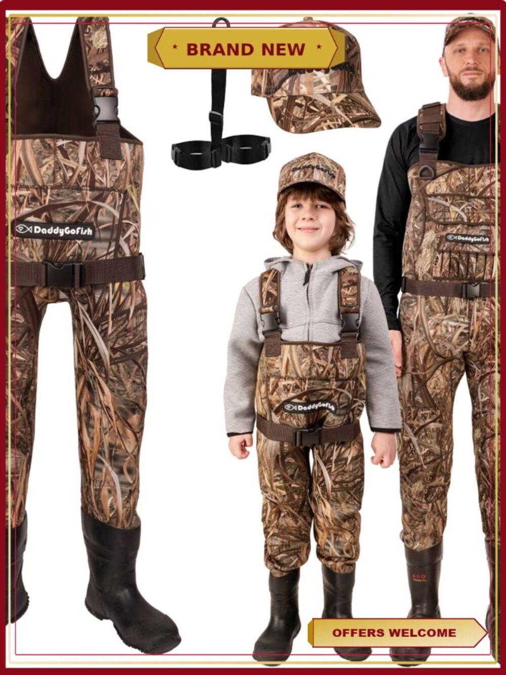 Neoprene Chest Waders, Waterproof BootFoot Fishing & Hunting Waders with Camo
